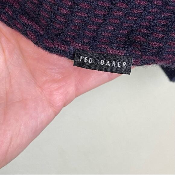 Ted Baker London Merino Wool Blend Sweater Pullover Shawl Collar men's size XL - Picture 5 of 7